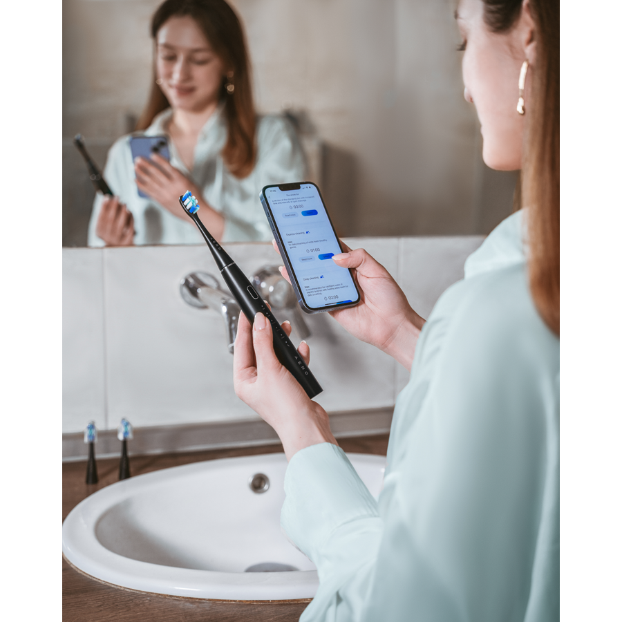 230428090756540809.jpg AENO SMART Sonic Electric toothbrush, DB2S: Black, 4modes +8 smart, wireless charging, 46000rpm, 90 days without charging, IPX7 - Slika 2