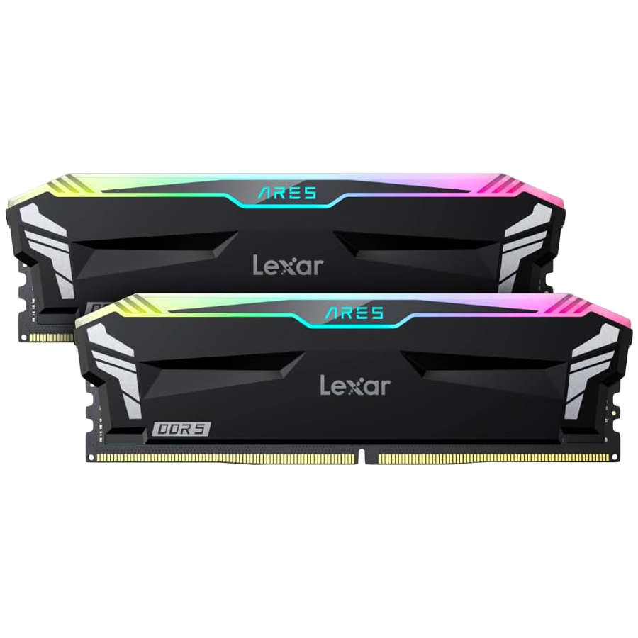231208150010780420.jpg Lexar Ares DDR5 (2X16GB) 6400 CL32 1.4V Memory with heatsink and RGB lighting,Dual pack, Black Color - Slika 1