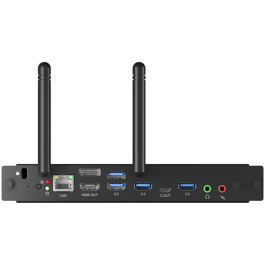 OPS Slot PC-Module with UW5K supported, Low Noise, Intel Core i5-12450H /Intel UHD Graphics /8GB DDR4 Memory, M2 256GB SSD, WiFi6, 1GB LAN, Bluetooth 5.2, 4xUSB3.2, 2xUSB2.0, USB Type-C, DP & HDMI-out, HD Audio, TPM2.0,Microsoft Windows 11 IOT