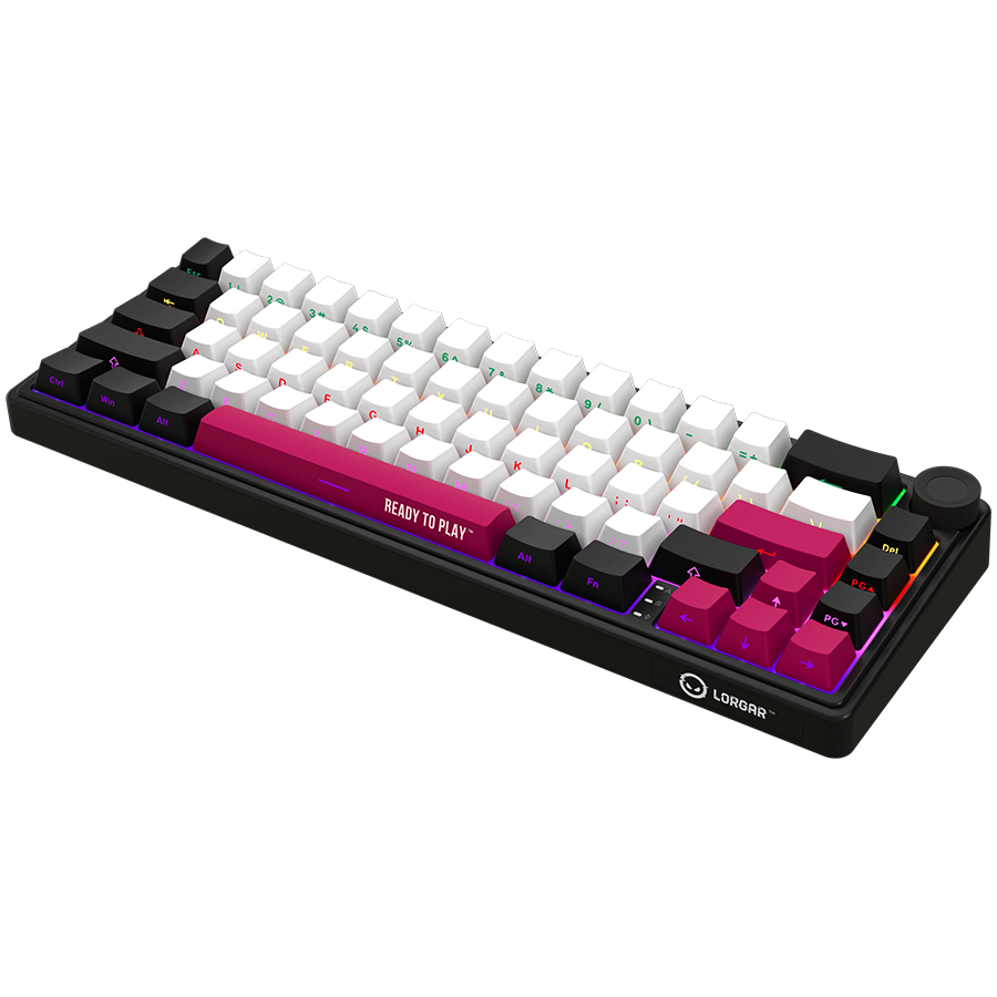 250318150009525745.jpg LORGAR KBP70MW, Wireless 65% Mechanical Gaming Keyboard Pro, Black/red, EN layout - Slika 2