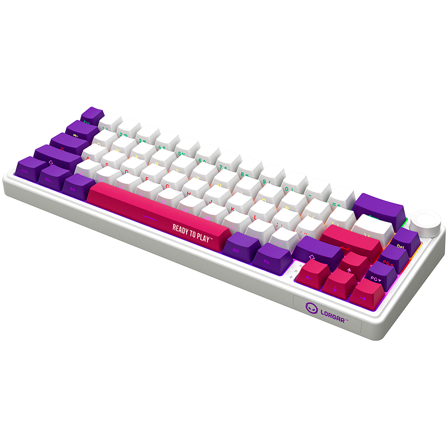 250319110009434744.jpg LORGAR KBP70MW, Wireless 65% Mechanical Gaming Keyboard Pro, White, EN layout - Slika 2
