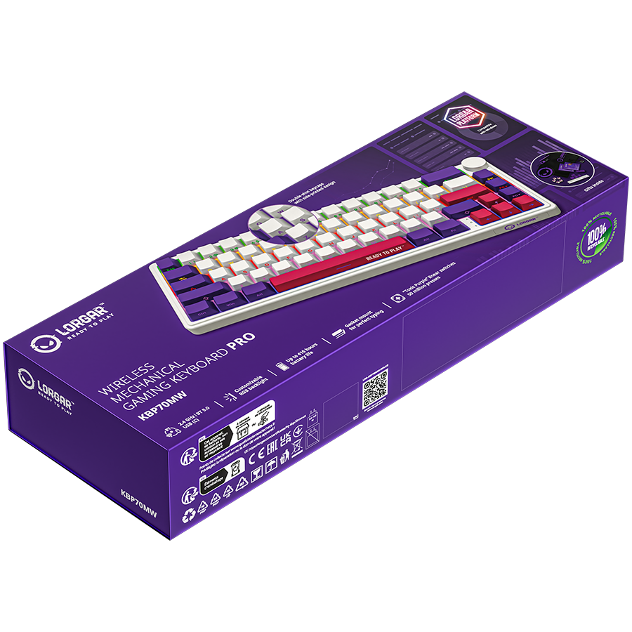 250319110009657361.jpg LORGAR KBP70MW, Wireless 65% Mechanical Gaming Keyboard Pro, White, EN layout - Slika 10