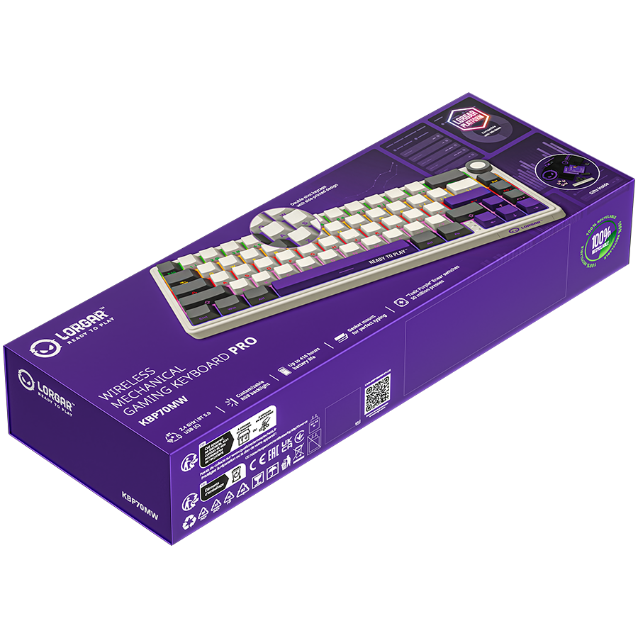 250319110010078746.jpg LORGAR KBP70MW, Wireless 65% Mechanical Gaming Keyboard Pro, Beige, EN layout - Slika 10