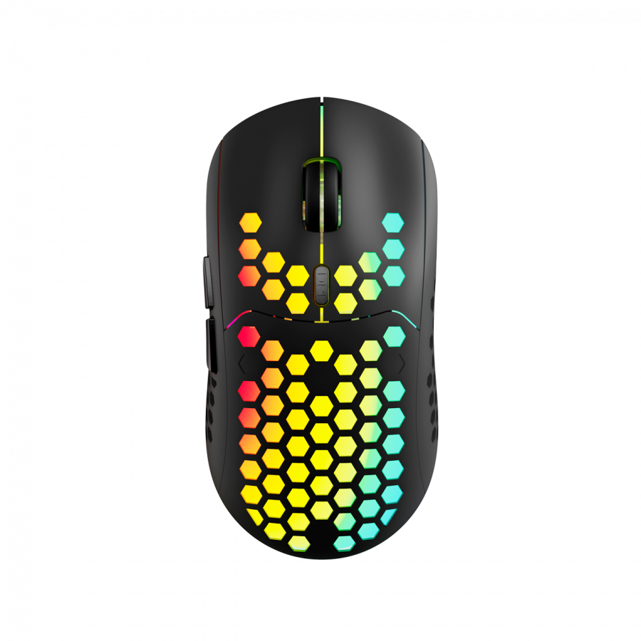 250507100138283379.jpg Canyon 7keys Gaming 2.4G wireless mouse, KA8 sensor, DPI up to 1600, rubber coating on panel, Huano 1million switch, 45cm PVC cable, ABS material. 400mAh battery, size: 125.8*63.7*41mm, weight: 95g, Black - Slika 1