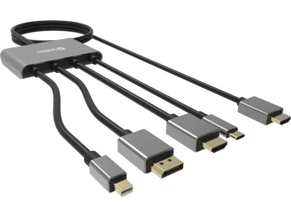 17779.jpg Kabl-display HUB Sandberg All-In-One USB C/DP/m DP/HDMI - HDMI 2m 509-21 - Slika 1