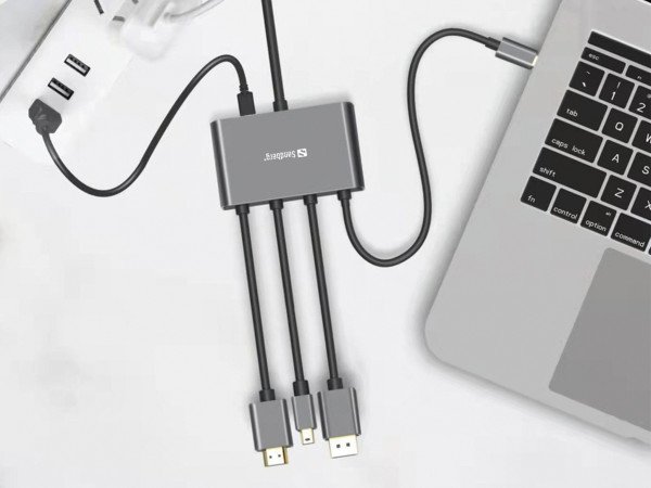 17781.jpg Kabl-display HUB Sandberg All-In-One USB C/DP/m DP/HDMI - HDMI 2m 509-21 - Slika 3