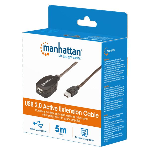 31786.jpg Kabl Manhattan 519779 USB-A M/F 2.0/480Mbps/produžni aktivni/5m - Slika 4