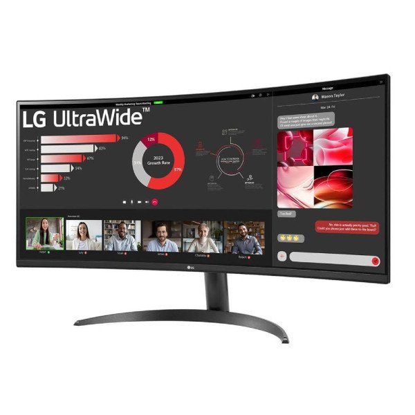 Monitor 34" LG 34WR50QK-B VA 3440x1440/100Hz/5ms/2xHDMI/DP/zakrivljen