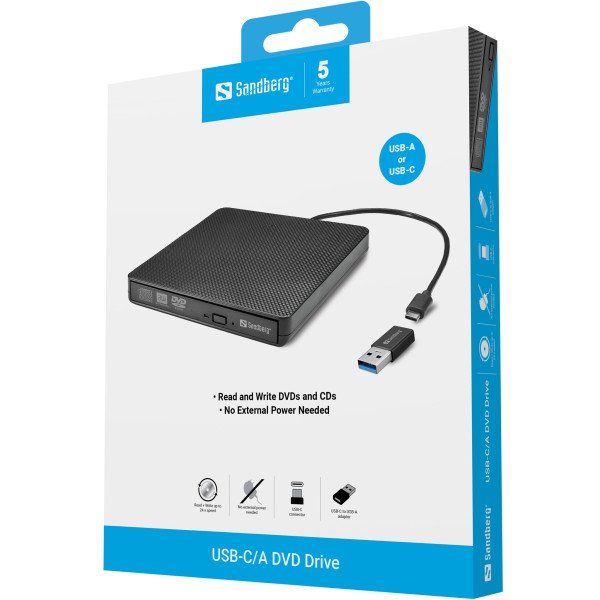 40366.jpg USB-C DVD-RW SATA Sandberg 136-62 - Slika 4