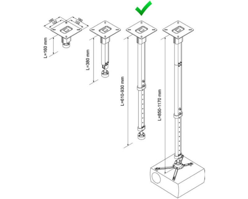 BIM00007_3.jpg CM 25-930 univerzalni plafonski nosač za projektor - Slika 2