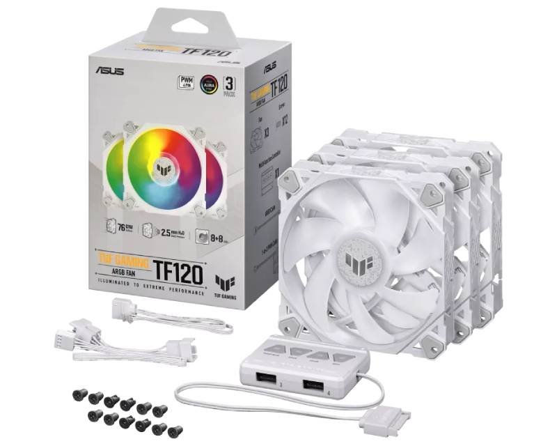 CAS02220_5.jpg TUF GAMING TF120 ARGB WHITE EDITION 3IN1 ventilator - Slika 4