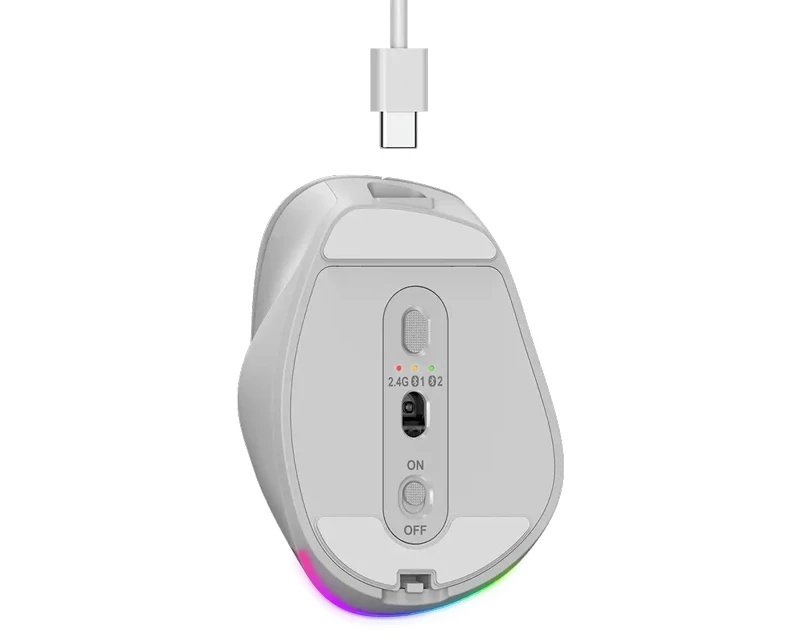 MIS02184_3.jpg Ergo 9000S Pro Pearl White USB Bežični Pine Wood miš - Slika 1