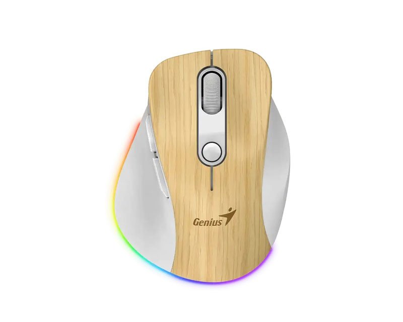 MIS02184_v.jpg Ergo 9000S Pro Pearl White USB Bežični Pine Wood miš - Slika 3