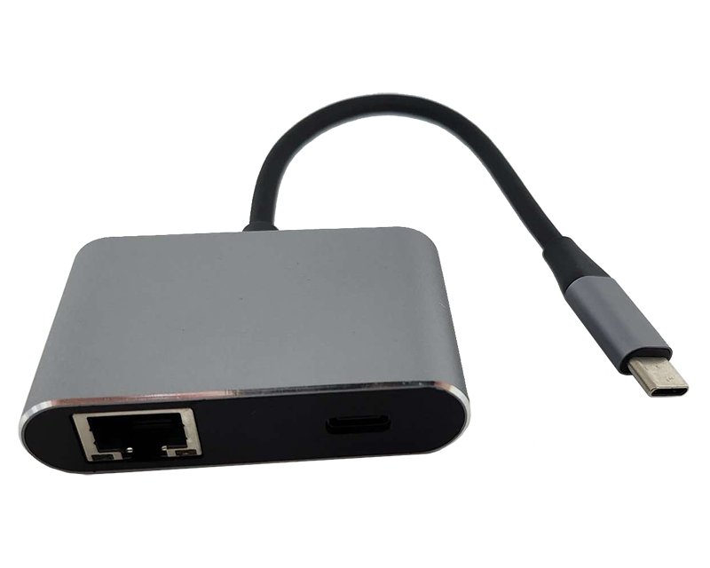 OST05990_v.jpg Adapter-konvertor TIP C na 2xUSB 3.0+TIP C+RJ45 - Slika 1