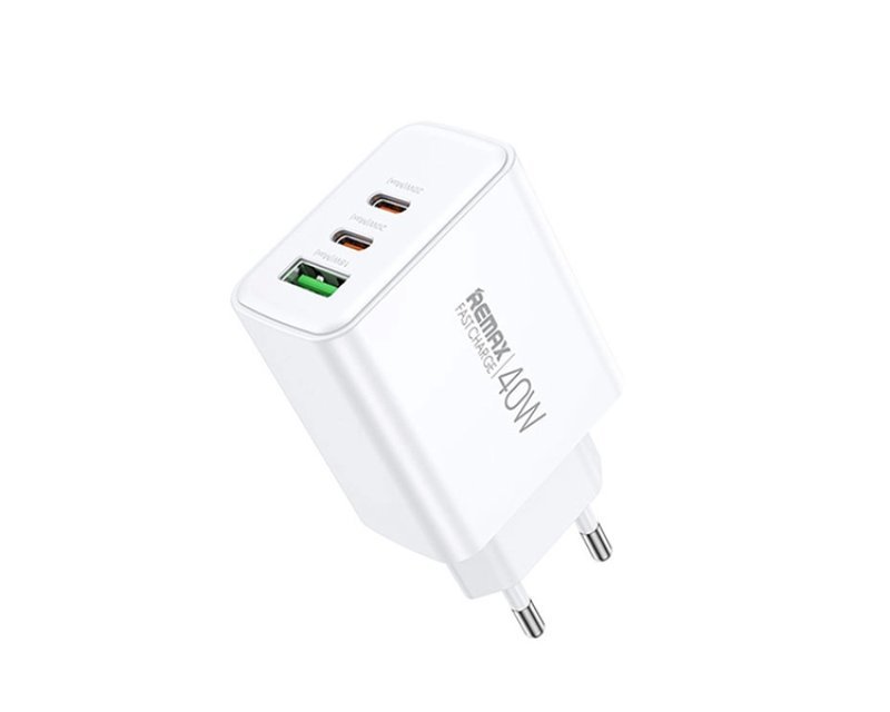 OST07090_v.jpg Strujni Fast punjač Kiddy 1xUSB 3.0 + 2xTIP C 20W RP-U123, beli - Slika 1