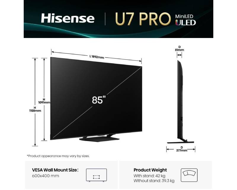 TVZ02882_1.jpg 85 inča 85U7Q PRO ULED Mini-LED 4K UHD Smart TV - Slika 8