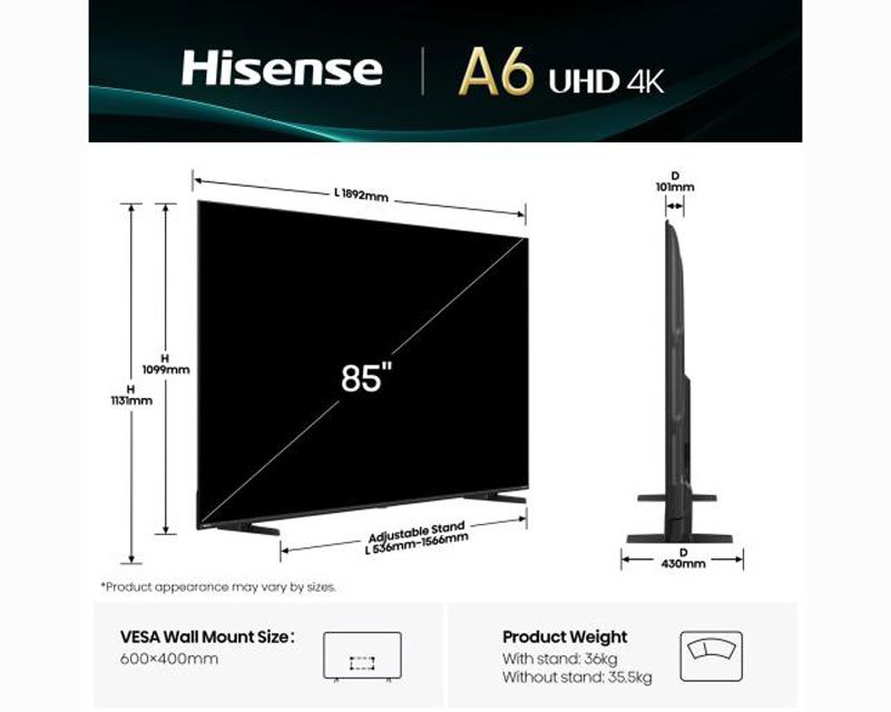 TVZ02883_1.jpg 85 inča 85A6Q LED 4K UHD Smart TV - Slika 5