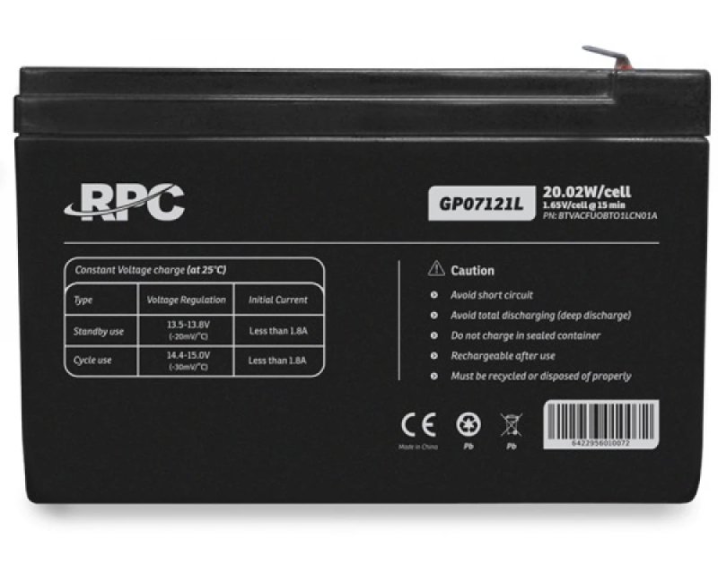 UPS00768_1.jpg GP07121L baterija za UPS 12V 20.02W (BTVACFUOBTA1LCW01A) - Slika 1