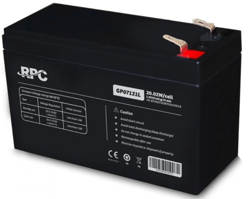 UPS00768_v.jpg GP07121L baterija za UPS 12V 20.02W (BTVACFUOBTA1LCW01A) - Slika 2