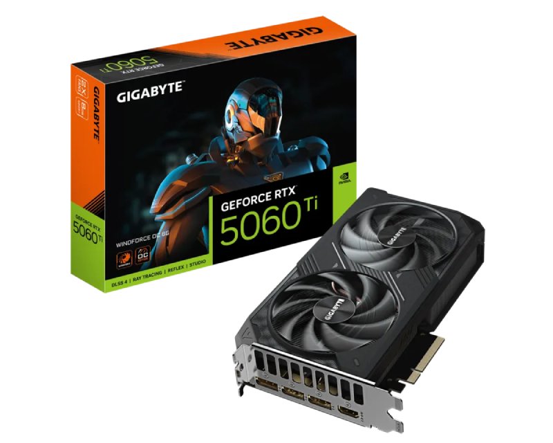 VGA03012_v.jpg nVidia GeForce RTX 5060 Ti WINDFORCE 8GB 128bit GV-N506TWF2OC-8GD rev. 1.0 grafička karta - Slika 1